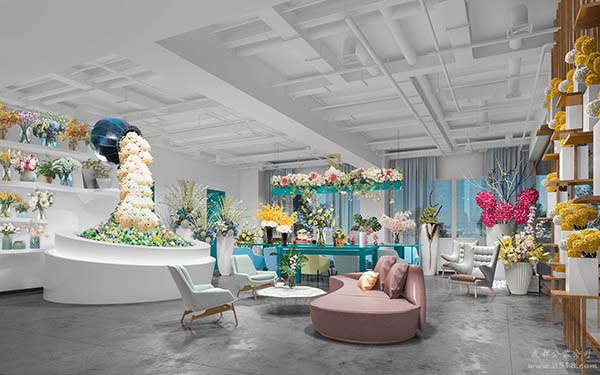 花藝師教育培訓學校展廳裝修效果圖